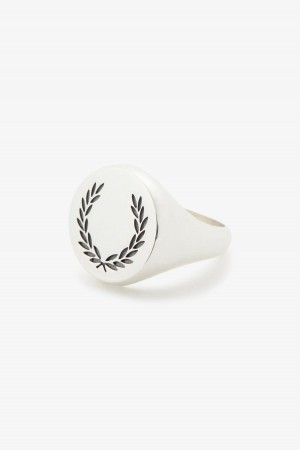 Bijoux Fred Perry Laurel Wreath Ring Accessories Argent | FRCVG83294