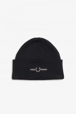 Bonnet Fred Perry Graphique Accessories Noir | FREGJ23423