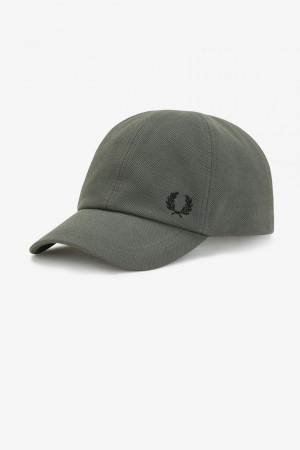 Casquette Fred Perry Classiche Piqué Accessories Vert Noir | FRZDE65901