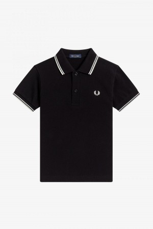 Enfant Fred Perry Kids Twin Tipped Accessories Noir Blanche Blanche | FRCVG41537