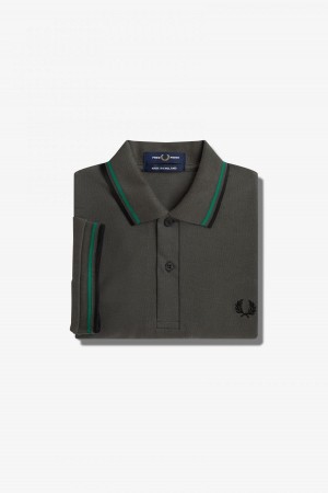 Fred Perry Shirt Fred Perry M12 Homme Vert Vert Noir | AFRWC61319