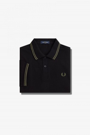 Fred Perry Shirt Fred Perry M3600 Homme Noir Vert Vert | FREGJ17348