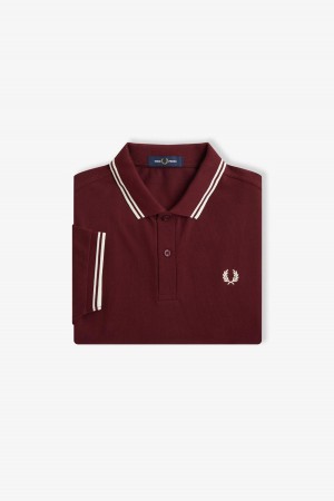 Fred Perry Shirt Fred Perry M3600 Homme Oxblood / Ecru / Ecru | FRXBR61176