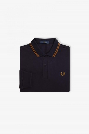 Fred Perry Shirt Fred Perry M3636 Homme Bleu Marine Noir Noir | FRZDE89606