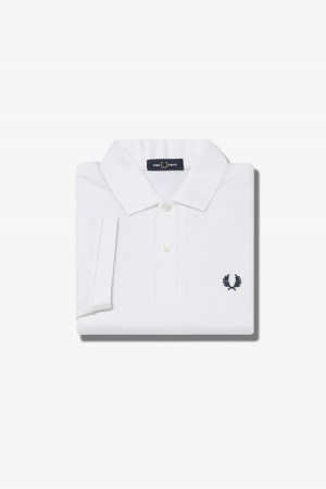 Fred Perry Shirt Fred Perry M6000 Homme Blanche Bleu Marine | FRZDE71854