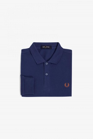 Fred Perry Shirt Fred Perry M6006 Homme Bleu Marine Marron | FFRHY26217