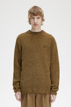 Knitwear Fred Perry Chenille Rib Jumper Homme Shaded Stone | AFRWC57055