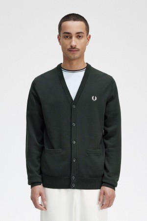 Knitwear Fred Perry Classiche Cardigan Homme Vert | EFRHC30192