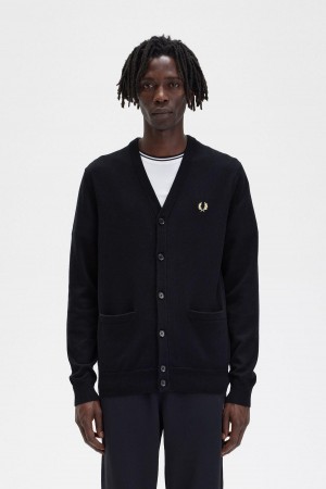 Knitwear Fred Perry Classiche Cardigan Homme Noir | ZFRMJ99066