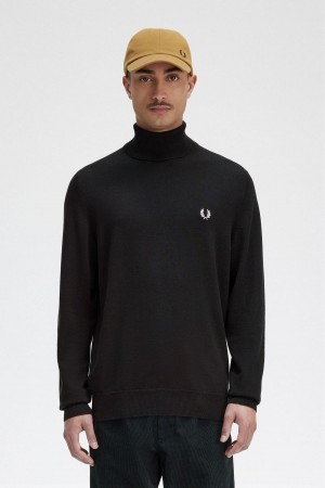 Knitwear Fred Perry Roll Neck Jumper Homme Vert | ZFRNQ86278