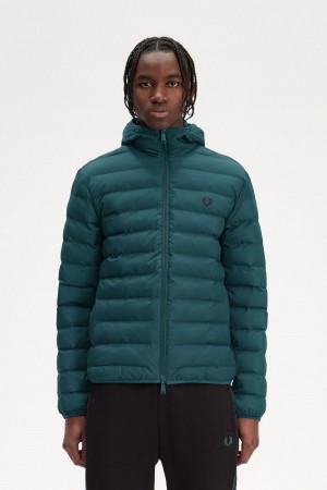 Manteaux Fred Perry Encapuchonné Insulated Homme Bleu | FRFRX49793