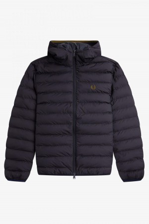 Manteaux Fred Perry Encapuchonné Insulated Homme Bleu Marine | FFRUI42786