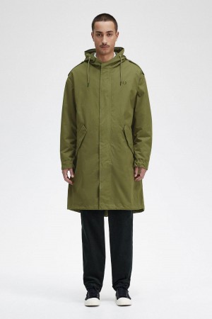 Manteaux Fred Perry Faux Fur Doublée Parka Homme Vert | DFRKV71518