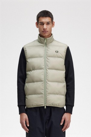 Manteaux Fred Perry Insulated Gilet Homme Seagrass | QFRUV30557