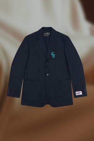 Manteaux Fred Perry Patch Detail Blazer Homme Bleu Marine | EFRHC52169