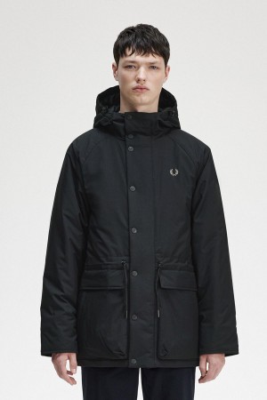 Manteaux Fred Perry Rembourré Zip Through Homme Noir | AFRDF56124