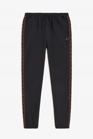 Pantalons Fred Perry Seasonal Taped Piste Pants Homme Noir Marron | FRJZR86367