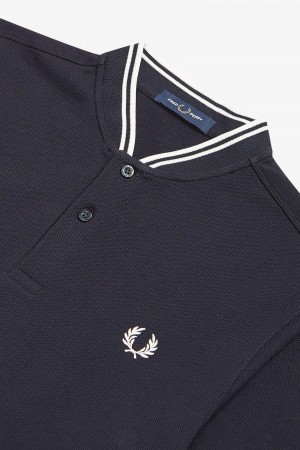 Polos Fred Perry Bomber Collar Polo Shirt Homme Bleu Marine | PFRQX99996