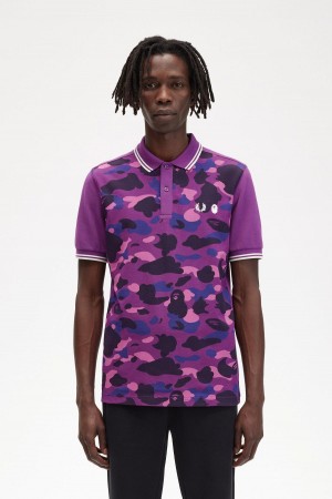 Polos Fred Perry Camouflage Fred Perry Shirt Homme Violette | XFRGW37461