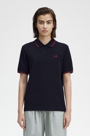 Polos Fred Perry G3600 Femme Bleu Marine | AFRWC69004