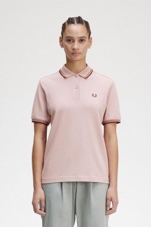 Polos Fred Perry G3600 Femme Rose Rose | FRICD82302