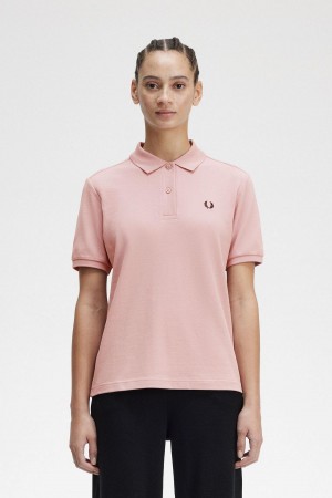 Polos Fred Perry G6000 Femme Rose Rose Noir | FRJZR81654