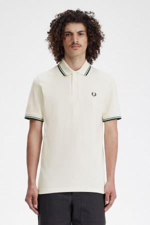 Polos Fred Perry M12 Homme Noir Vert Noir | FRXBR13762