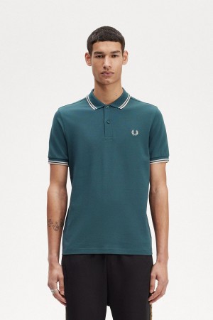 Polos Fred Perry M3600 Homme Bleu Noir Noir | FRJZR93467