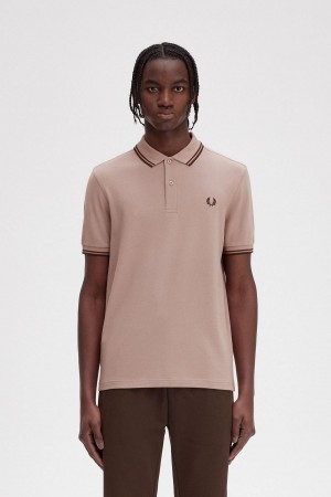 Polos Fred Perry M3600 Homme Rose Foncé | FRCVG68450