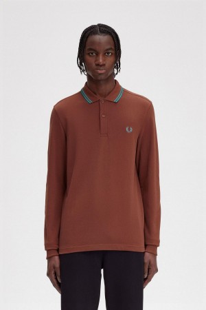 Polos Fred Perry M3636 Homme Marron Menthe Foncé Menthe Foncé | PFRQX88070