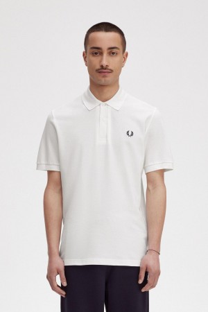 Polos Fred Perry M3 Homme Blanche Bleu Marine | FRICD79016