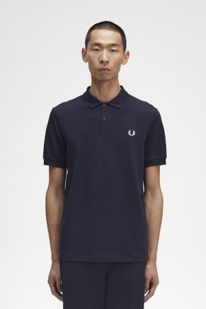 Polos Fred Perry M6000 Homme Bleu Marine Blanche | FRFRX90461