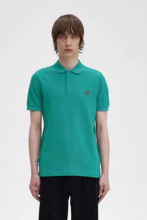 Polos Fred Perry M6000 Homme Menthe Foncé Marron | FRIIZ95894