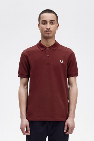 Polos Fred Perry M6000 Homme Oxblood / Ecru | FRZDE89749