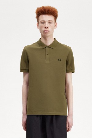 Polos Fred Perry M6000 Homme Vert Noir | AFRDF42696