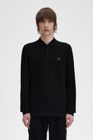 Polos Fred Perry M6006 Homme Noir Marron | FRJBT90213