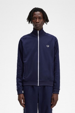 Survêtement Fred Perry Taped Piste Jacket Homme Bleu | QFRUV85161