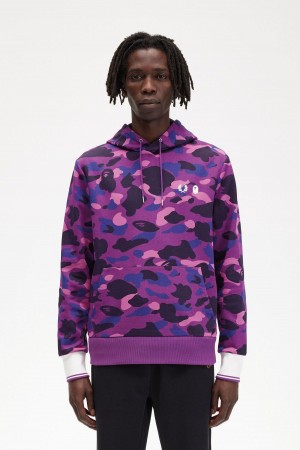 Sweats Fred Perry Camouflage Encapuchonné Homme Violette | AFRWC93614