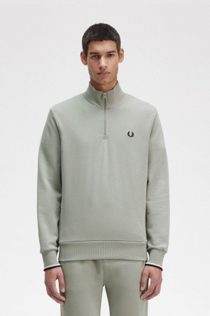 Sweats Fred Perry Half Zip Homme Limestone | SFRNY23524