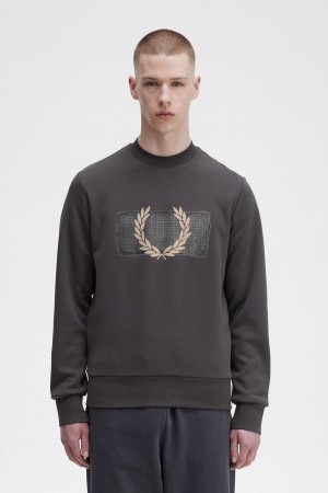 Sweats Fred Perry Layered Graphique Homme Gunmetal | LFRTR99571