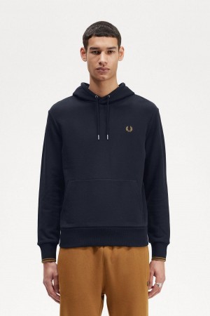 Sweats Fred Perry Tipped Encapuchonné Homme Bleu Marine Noir | UFRND53311