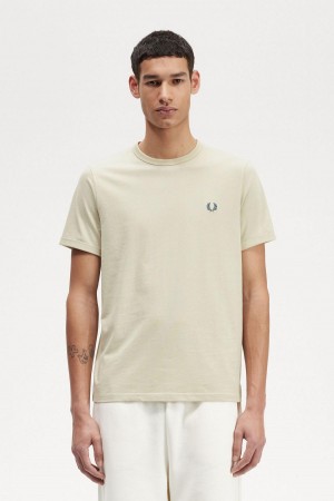 T Shirts Fred Perry Ringer Homme Noir | ZFRNQ97052