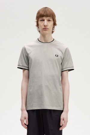 T Shirts Fred Perry Twin Tipped Homme Limestone | QFRUV52634