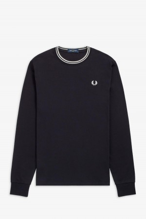 T Shirts Fred Perry Twin Tipped Homme Noir | LFRSX35509