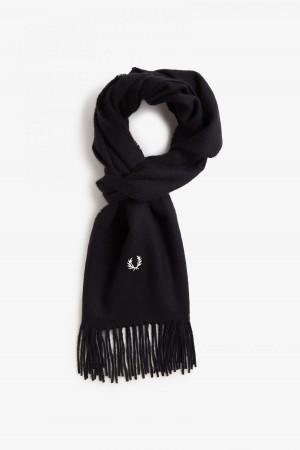 Écharpe Fred Perry Lambswool Accessories Noir Noir | FRJKU55167