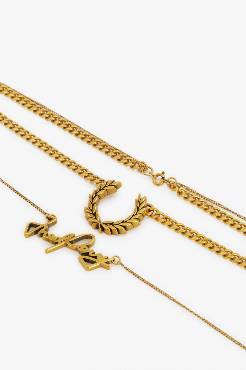 Bijoux Fred Perry Fred Perry Necklace Accessories Doré | YFRVQ76830