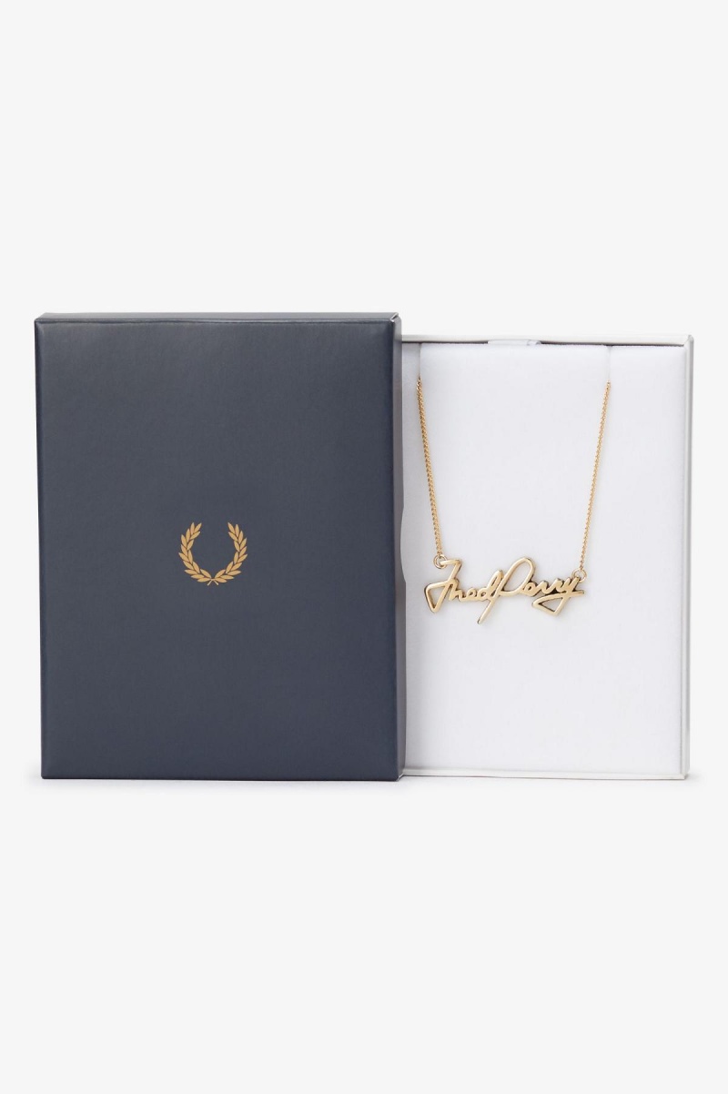 Bijoux Fred Perry Fred Perry Necklace Accessories Doré | FRJKU52412