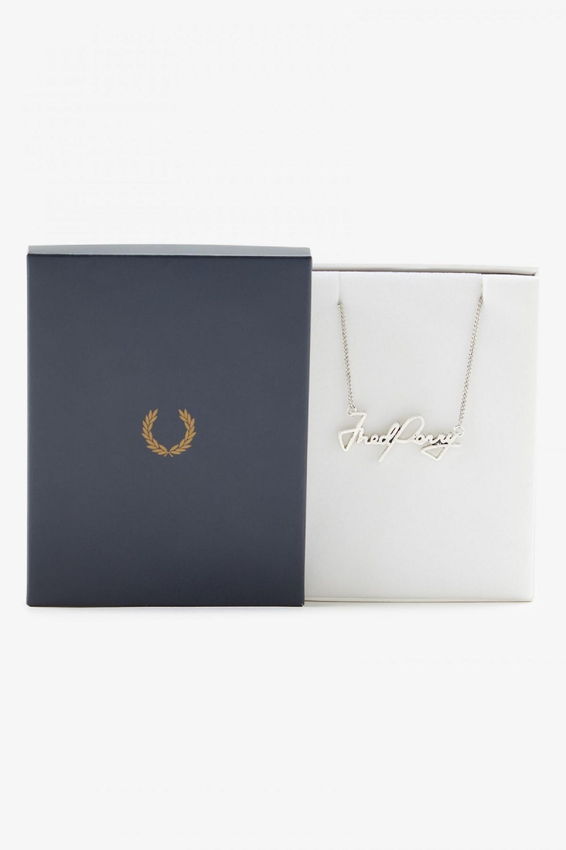 Bijoux Fred Perry Fred Perry Necklace Accessories Argent | FFRUI24737