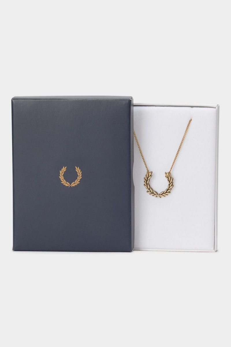 Bijoux Fred Perry Laurel Wreath Necklace Accessories Doré | TFRPQ40752