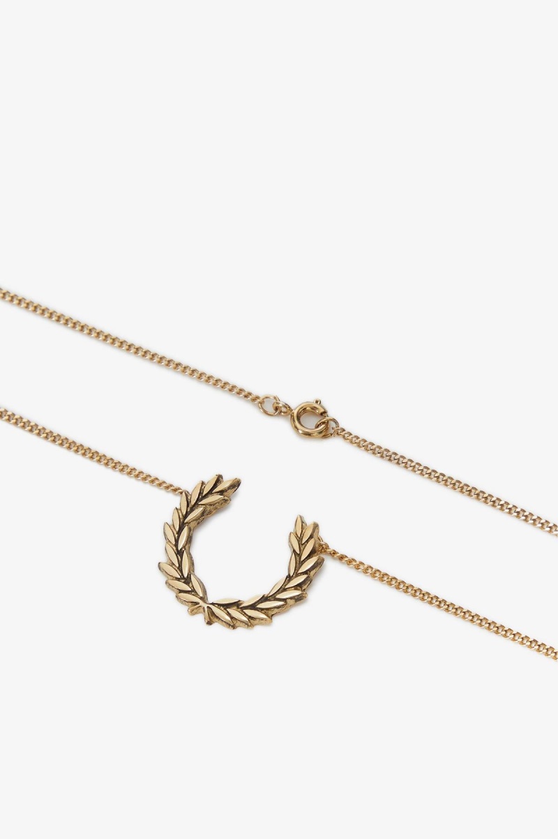 Bijoux Fred Perry Laurel Wreath Necklace Accessories Doré | TFRPQ40752